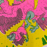 Neon Dinosaur A4 Print by Sarah Hingley